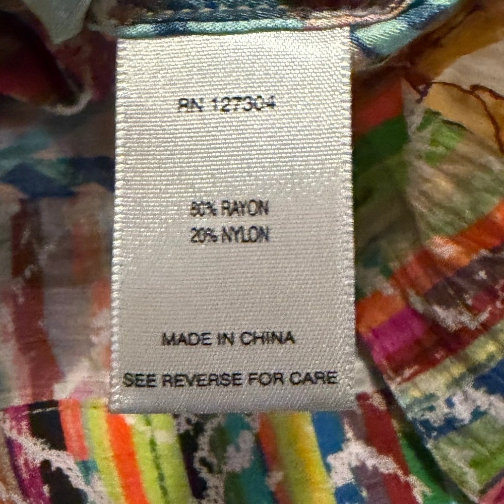 NEW John Mark Patchwork Floral Geometric Ruched S… - image 7